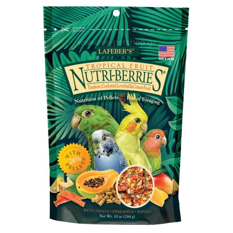 NutriBerries Tropical Small Parrot & Cockatiel 284gr