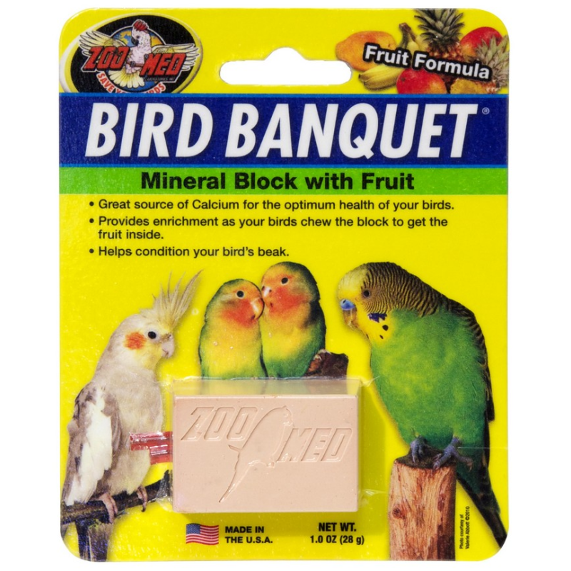 Zoomed Bird Banquet Fruit Mineral Block - S